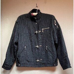 Black Women's Jacket with Toggle Closures